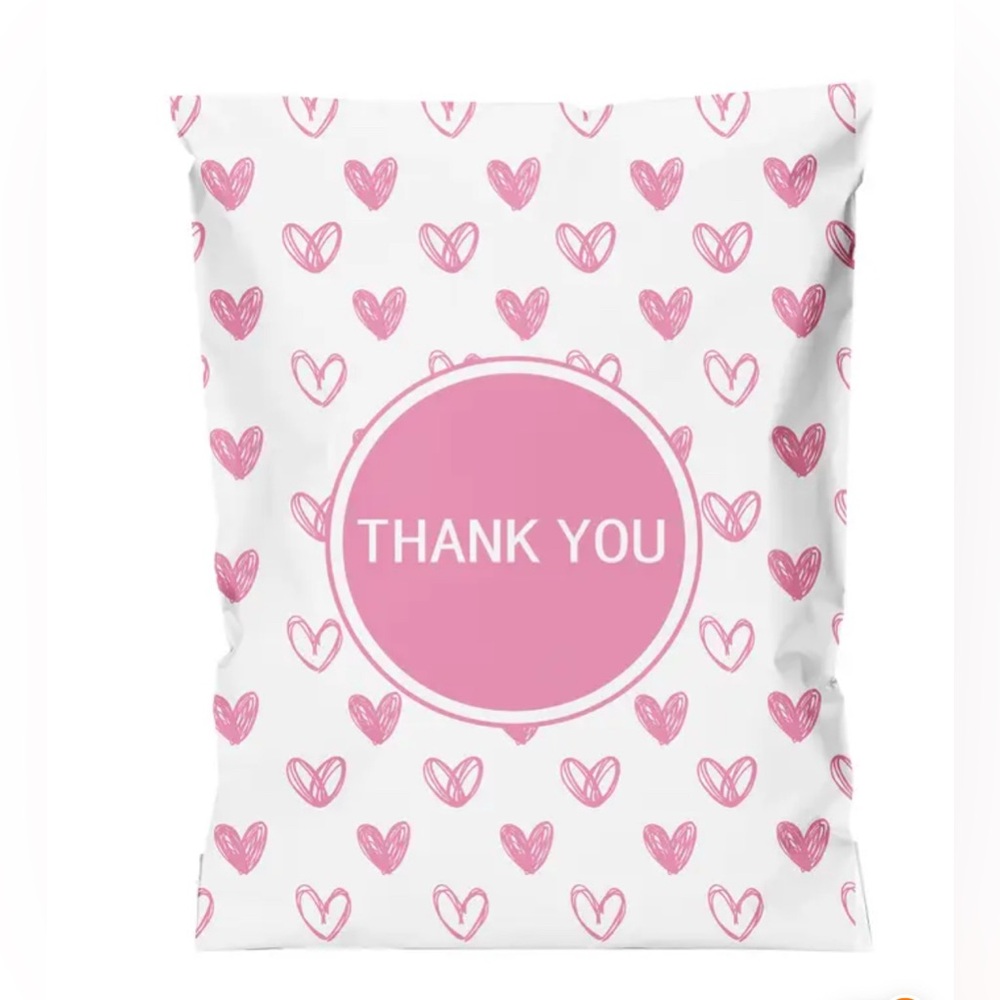 Pink Heart Thank You Polymailers (14) Valentine NWOT